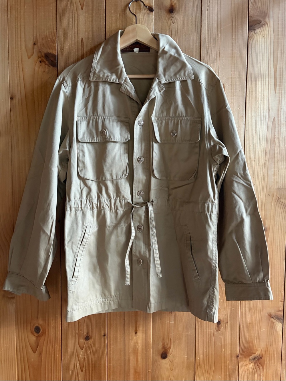 VINTAGE 70s Yves Saint Laurent Mens Khaki Safari Jacket